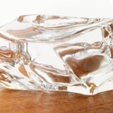 Mid-century Scandinavian heavy frosted glass table and ashtray, 1960s, set of 2.