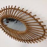 Rattan eye mirror from the 50s/60s