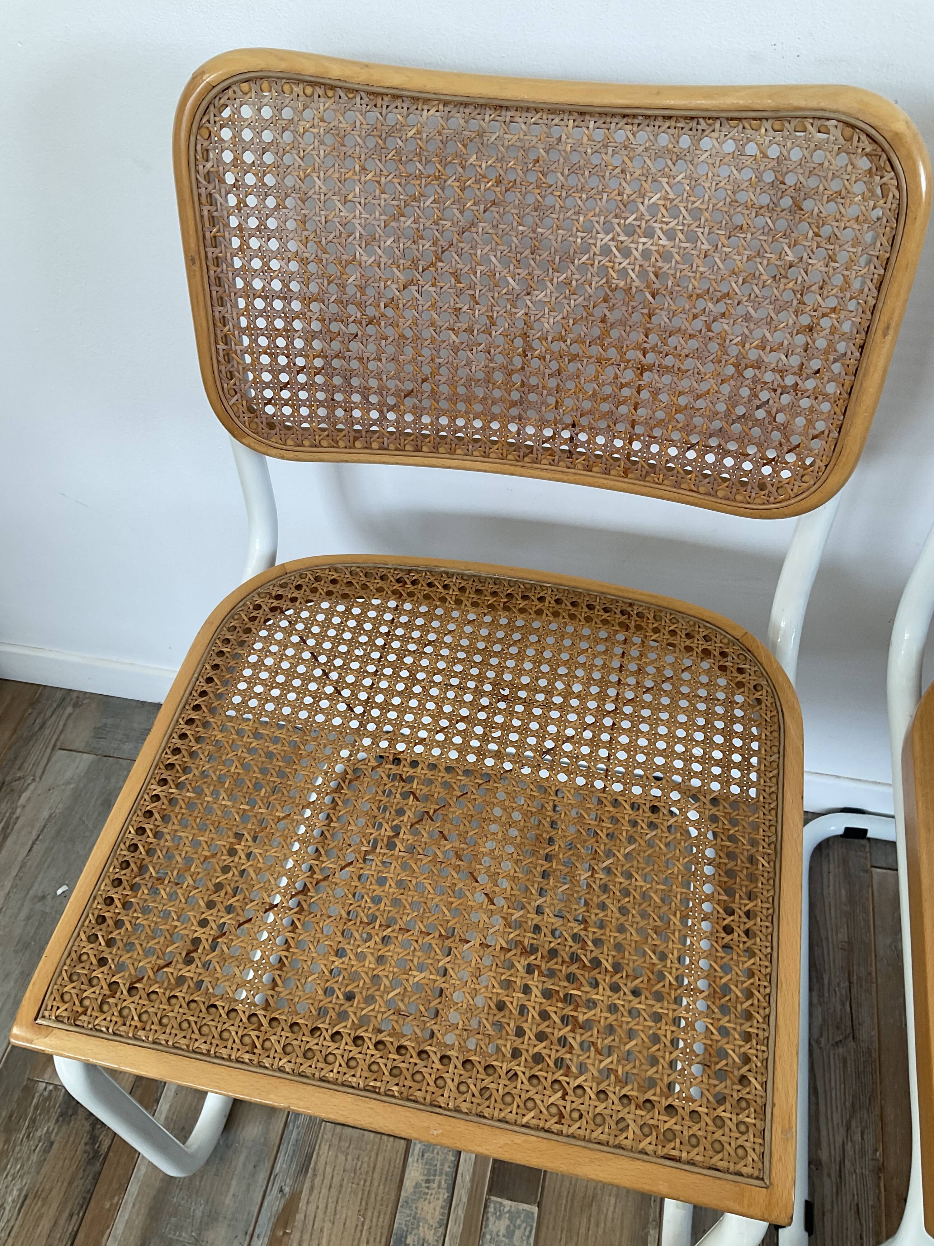 Serie Of 4 Chairs Marcel Breuer Cesca B32