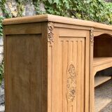 Armoire parisienne vitrée Art Déco asymétrique en chêne brut, 1930