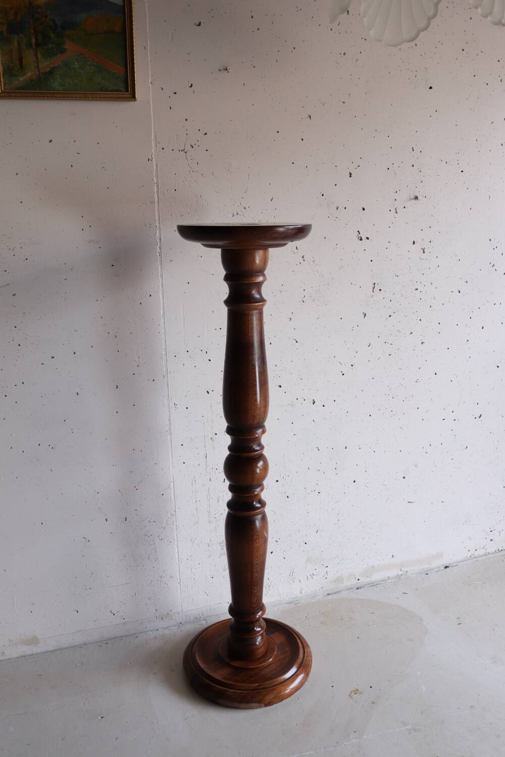 Ancient turned wooden pedestal