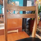 6 vintage leatherette chairs and wood