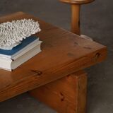 Rectangular pine coffee table from the mid-century by Roland Wilhelmsson, Ågasta, 1969.