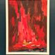 Swedish Oil on Panel – “Abstract Composition in Red” by Rune Pettersson