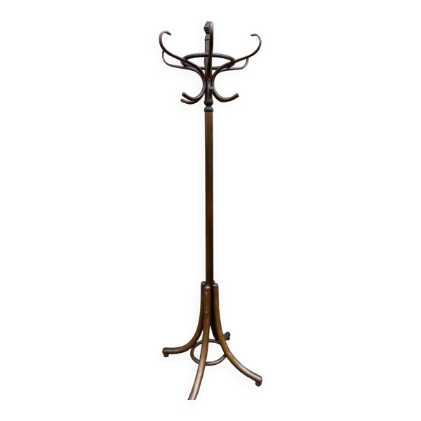 Porte-manteaux sur pied vintage perroquet 70s bois courbé french coat rack Perroquet bentwoo