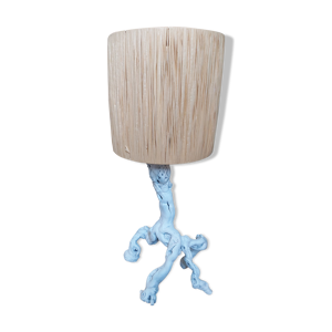 Lampe en bois et abat-jour