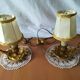 Pair of candlesticks mounted as bedside lamps