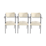 White pyramid chairs by Wim Rietveld for Ahrend de Cirkel, 1964, set of 3