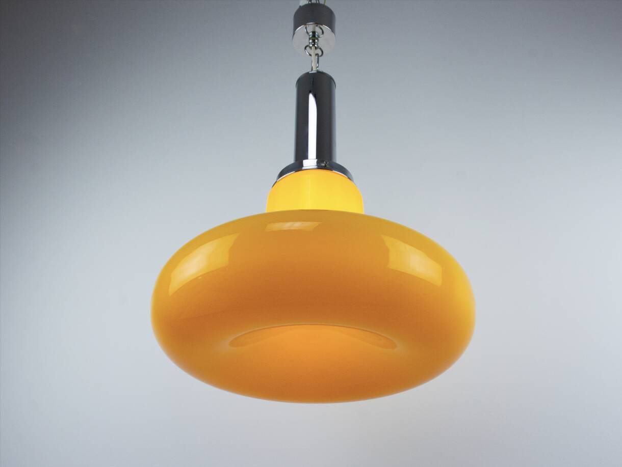 Yellow Vintage Yugoslavian EMI Poljčane Pendant Lamp