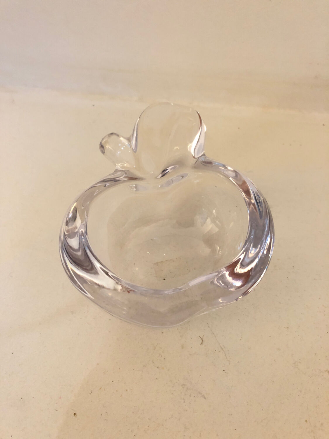 Apple-shaped glass trinket tray, 1970