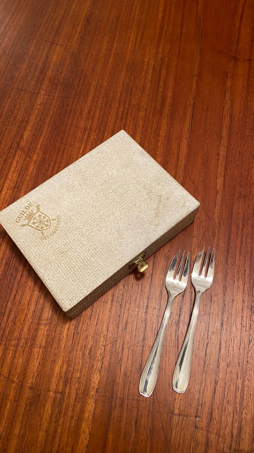 Set of 11 silver-plated cake/oyster forks Guildart 1960 vintage