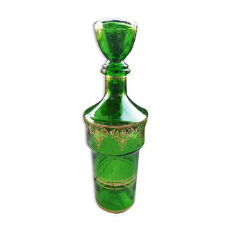 Green glass decanter