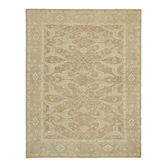 Handmade turkish contemporary 1980s 266 cm x 340 cm beige wool carpet
