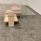 Pink marble coffee table by Willy Ballez, 1970s