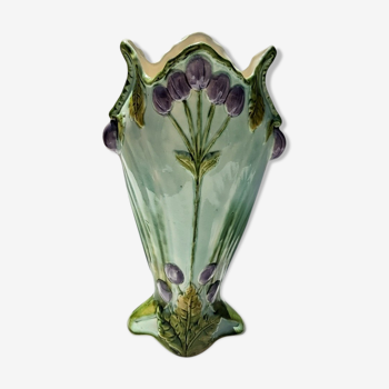 Art Nouveau ceramic dabbling vase