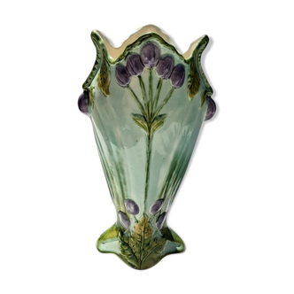 Art Nouveau ceramic dabbling vase