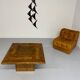 Table basse bois marqueterie design scandinave rolf middel et lindum