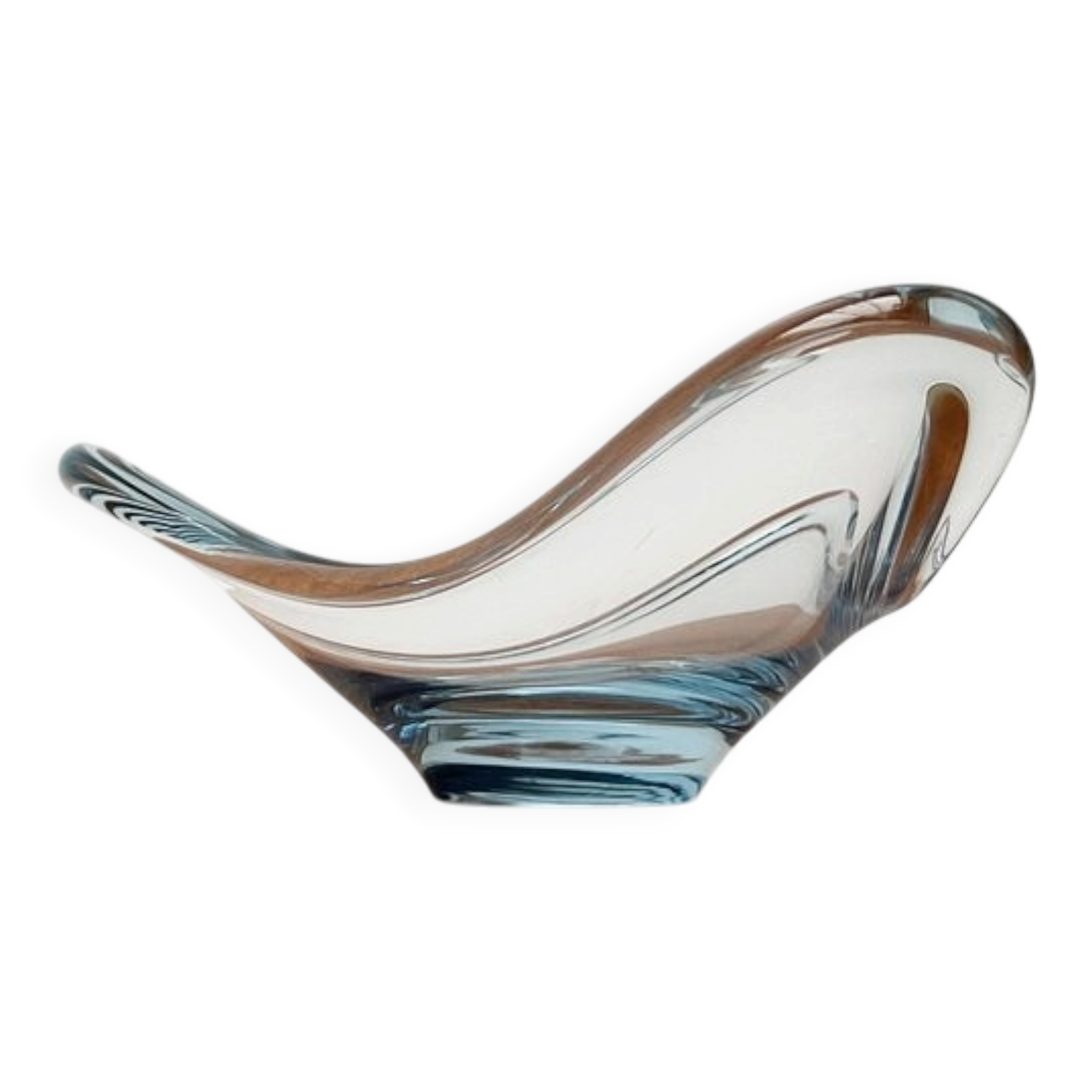 Danish glass bowl from the mid-century by Per Lütken for Holmegaard, 1960s.