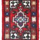 Vintage persian hamadan handmade carpet 1.3' x 1.9' (40cm x 59cm) 1970s, 1c762