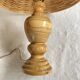 Wooden foot lamp rattan lampshade