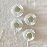 Rosenthal Studio Linie, white cups and saurcers, model DUO, designed by Ambrogio Pozzi