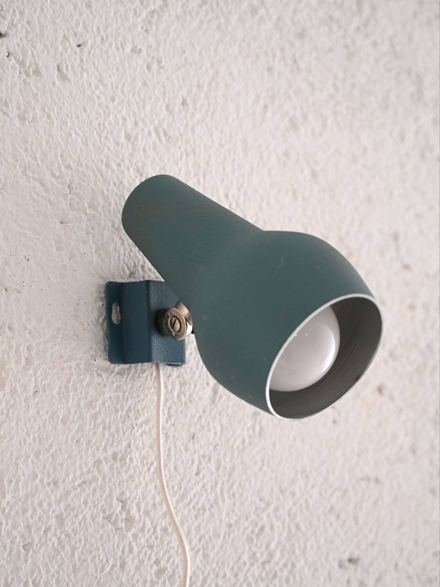 1950s/60s Scandinavian Blue Wall Lamp