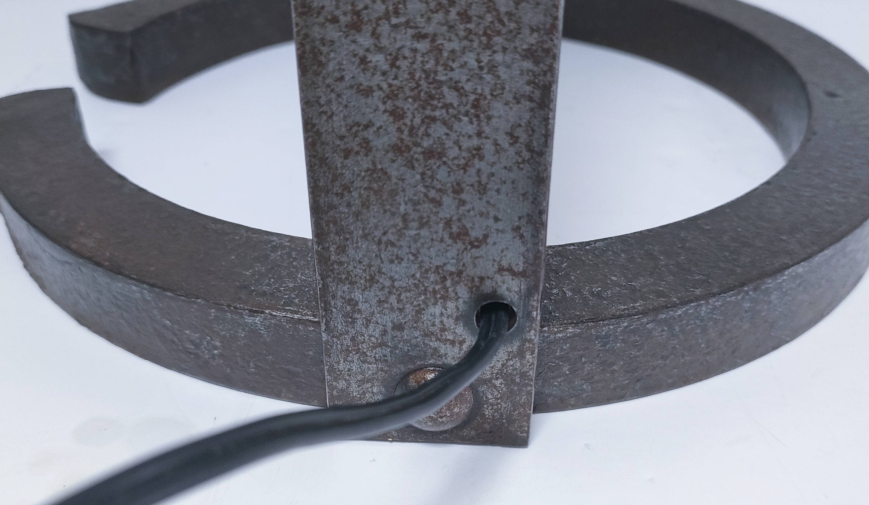 60s steel link floor lamp base