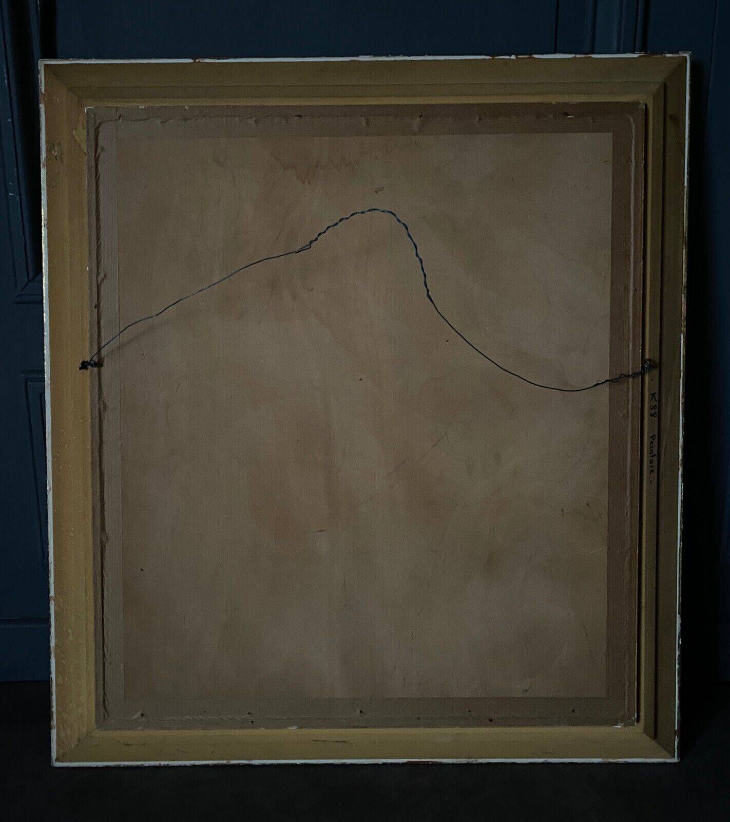 Oil on panel by Mick depicting a street at night 1965