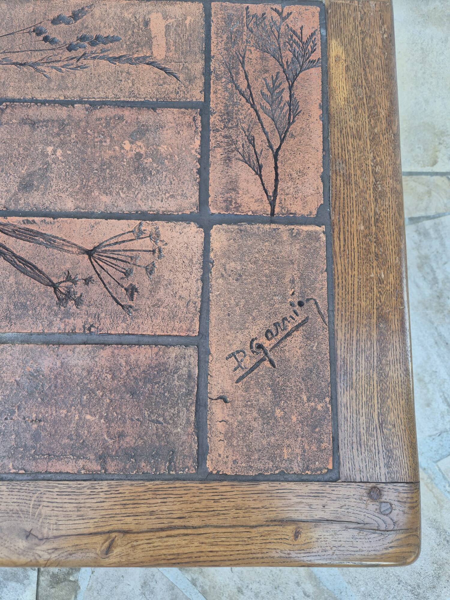 Coffee table signed P. Garnier