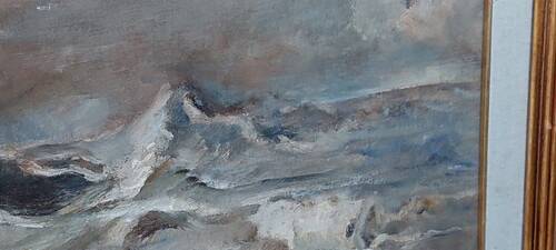 Giuseppe MANFREDI (1934 - 1987) Marina Painting Oil on Canvas 70 X 50
