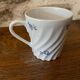 Set of 2 Istanbul and LImoges porcelain cups decorated with small blue flowers