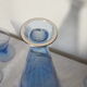 Service a liqueur verre bleu et argent vintage 50's