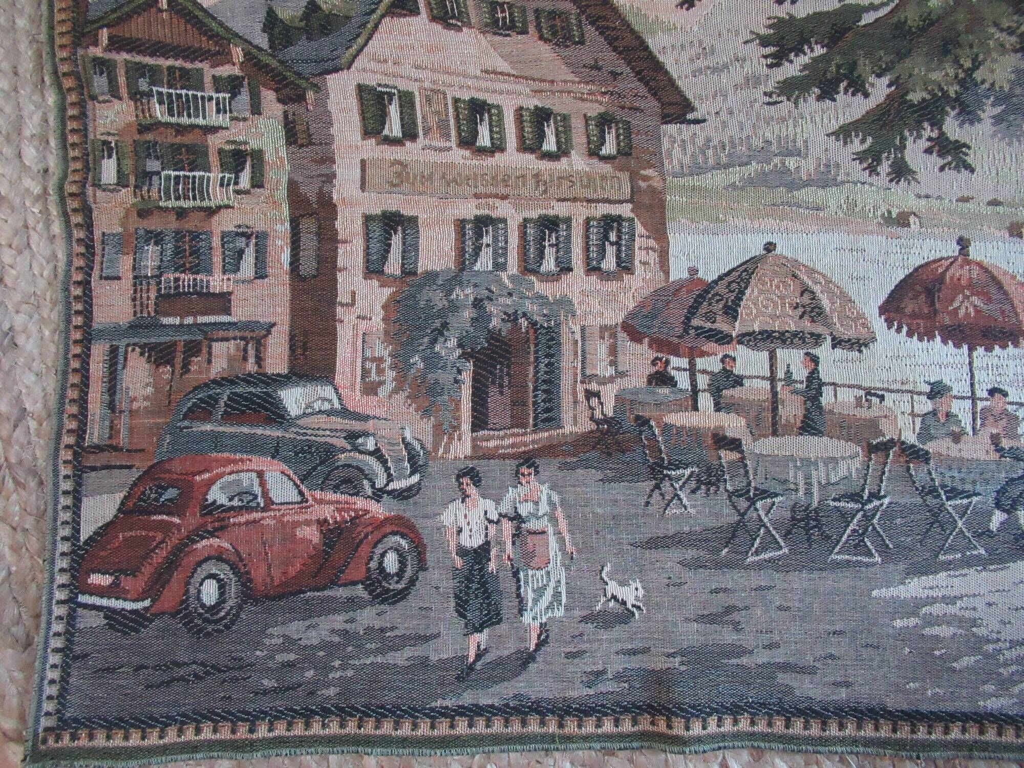 Antique tapestry from lake wolfgang, austria, 1930s-40s.