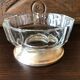 Cut, cup, pocket empty, art deco style, on piedouche silver metal Italy