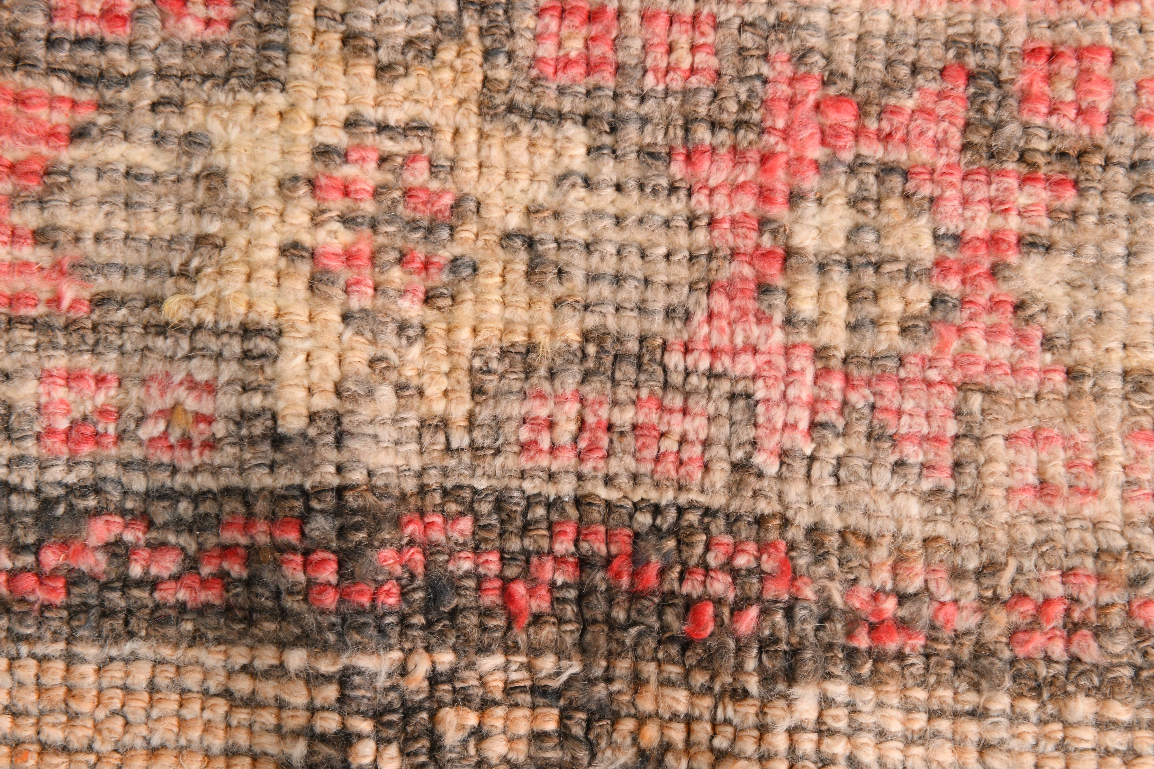 Pale Red & Peach Vintage Runner Rug, 80x301Cm