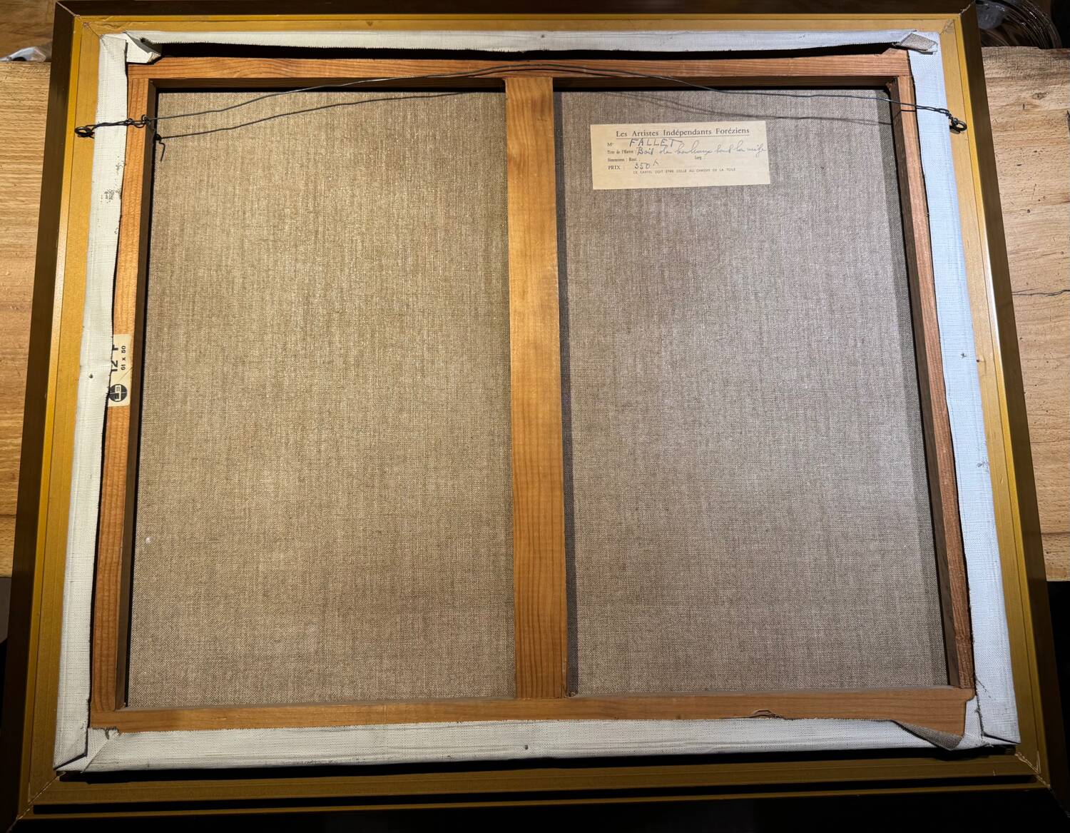 Antique painting, landscape under the snow, signed Fallet 1967