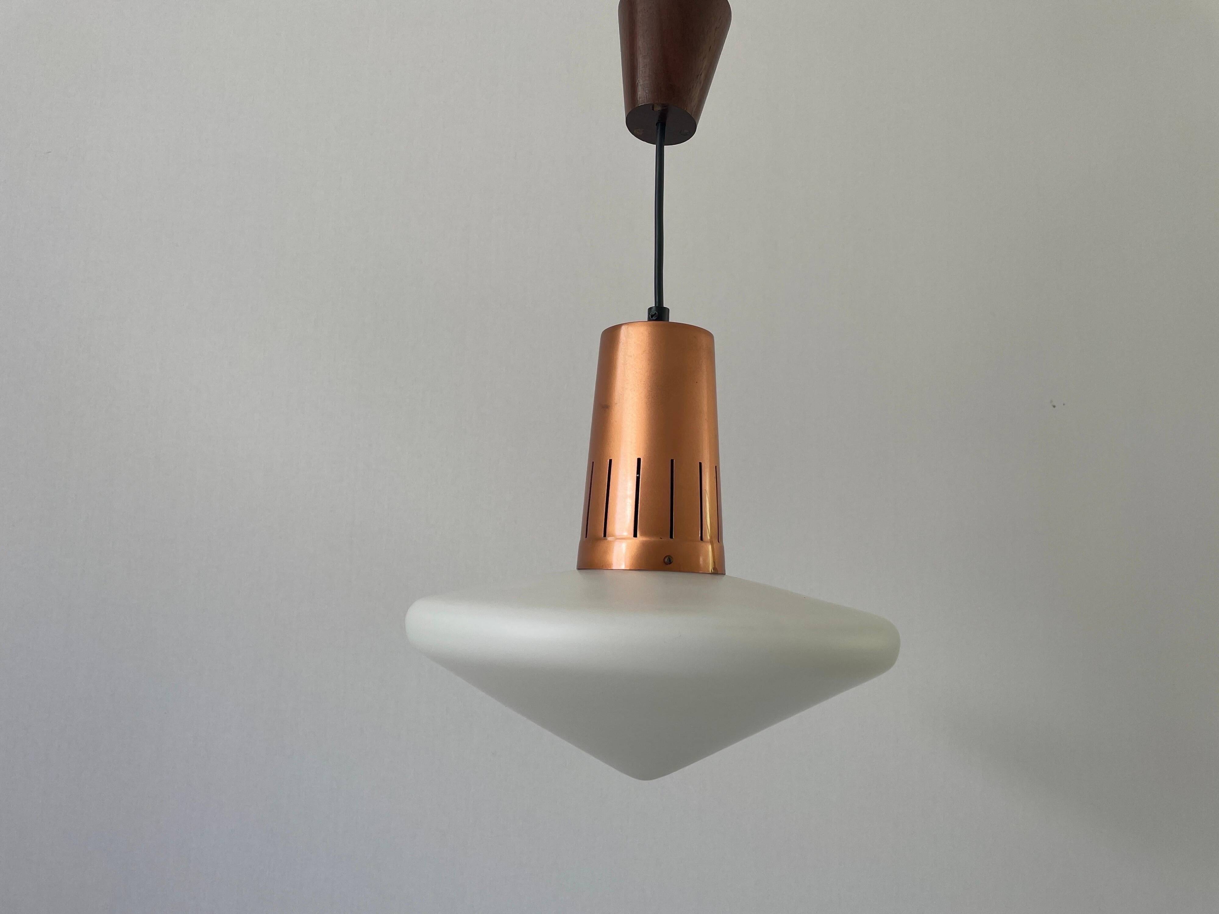 Pyramidal glass ceiling light, 1960s, Germany