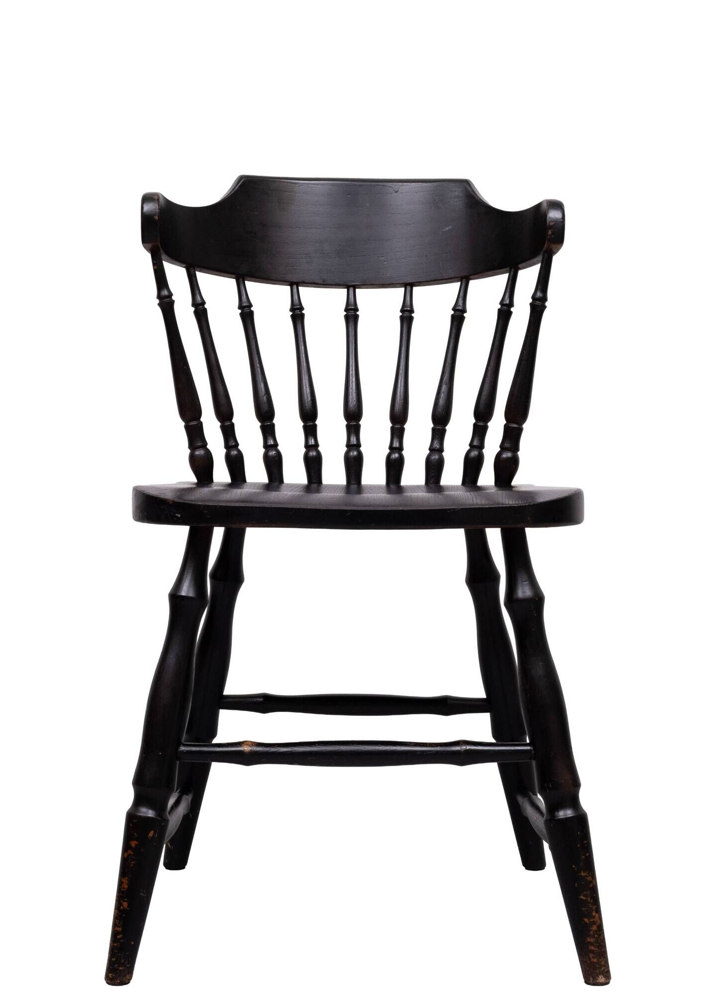 set of 6 Black Oak Windsor style Spindle-back dining chairs. Holland