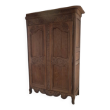Antique Norman wardrobe with 2 doors, solid oak, raw wood