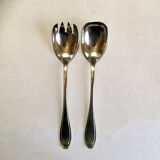 Pair of Art Deco style silver plated salad servers