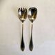 Pair of Art Deco style silver plated salad servers