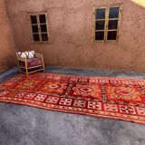Moroccan Arabia rug red - 186 x 434 cm