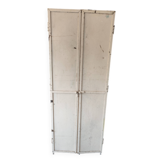 old metal locker, two doors, workshop cabinet