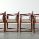 In very good condition Art Deco design dining chairs with fabric upholstery
