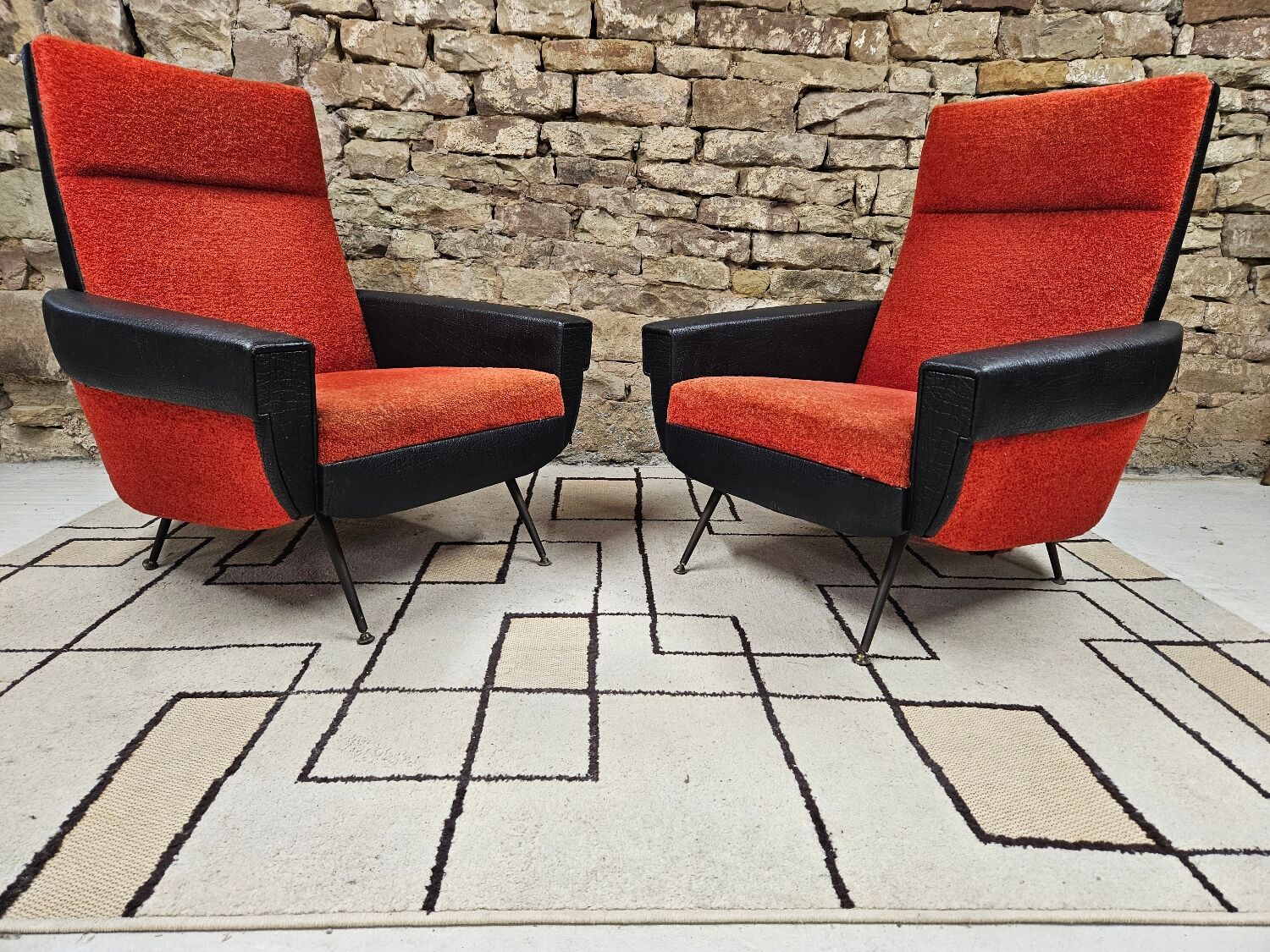 Pair of vintage 70s armchairs