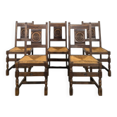 Set of 5 chairs in the style of Dudouyt.