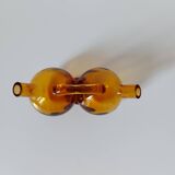 Amber double soliflore vase