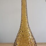 Amber-colored empoli glass decanter