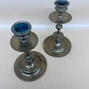 Pair of brass candle holders
