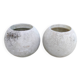 Pair of vintage sphere ball planters